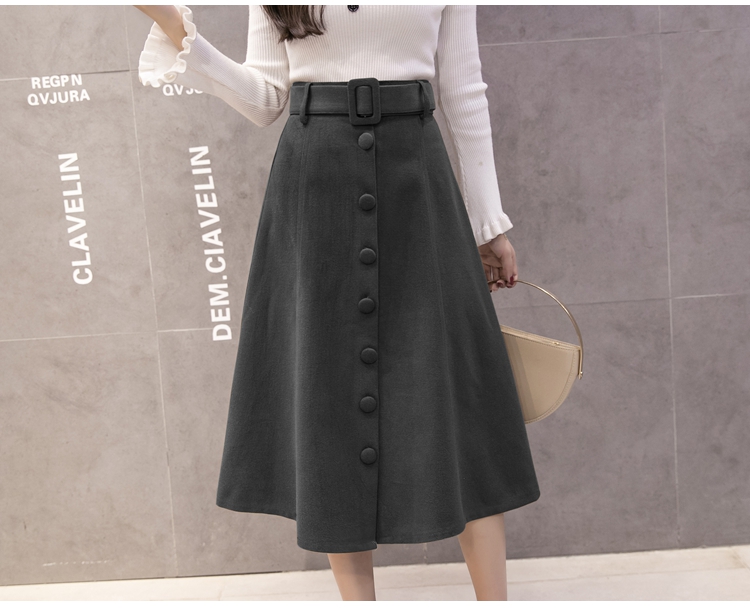 Women's wool long skirts A line skirts 30s Norm