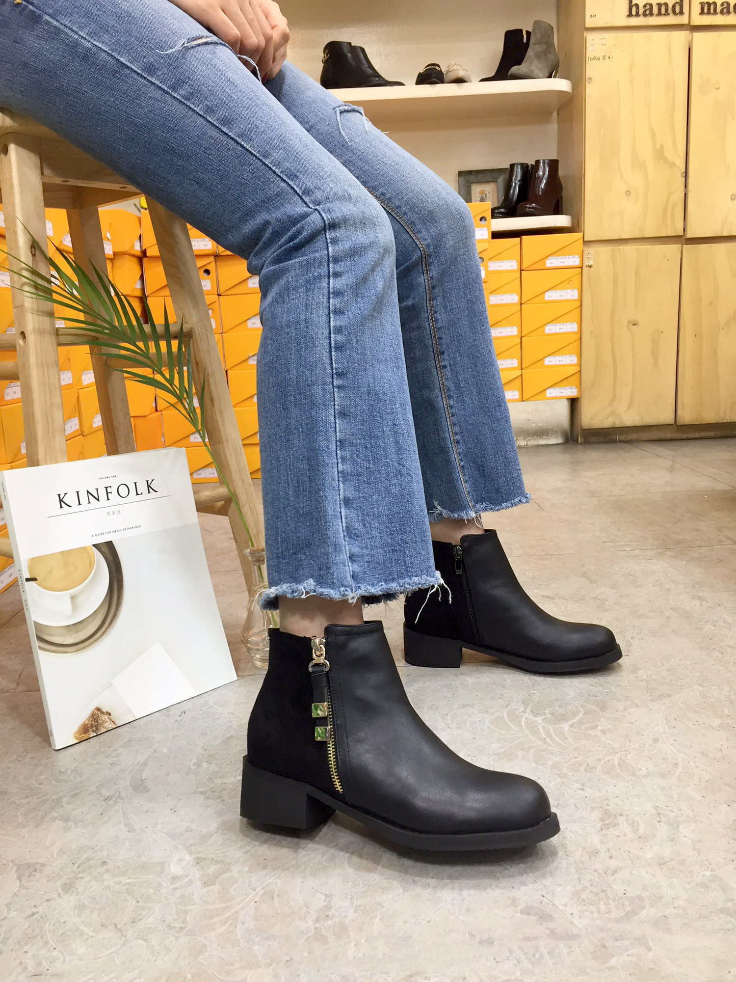 5cm Rats Suede Zipper Decorative Middle Tongue Ank