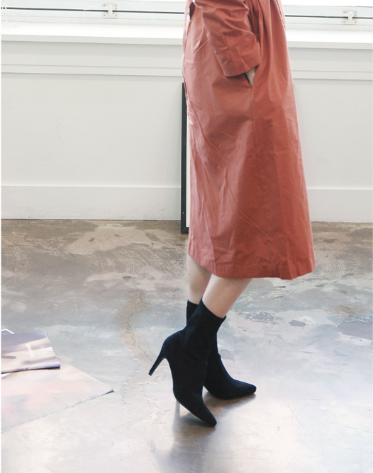 RN-7177 Color Suede Ankle Boots Slim, luxurious lo