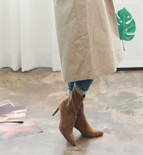 Spandex Suede Angle Boots Women's Shoes Comfort