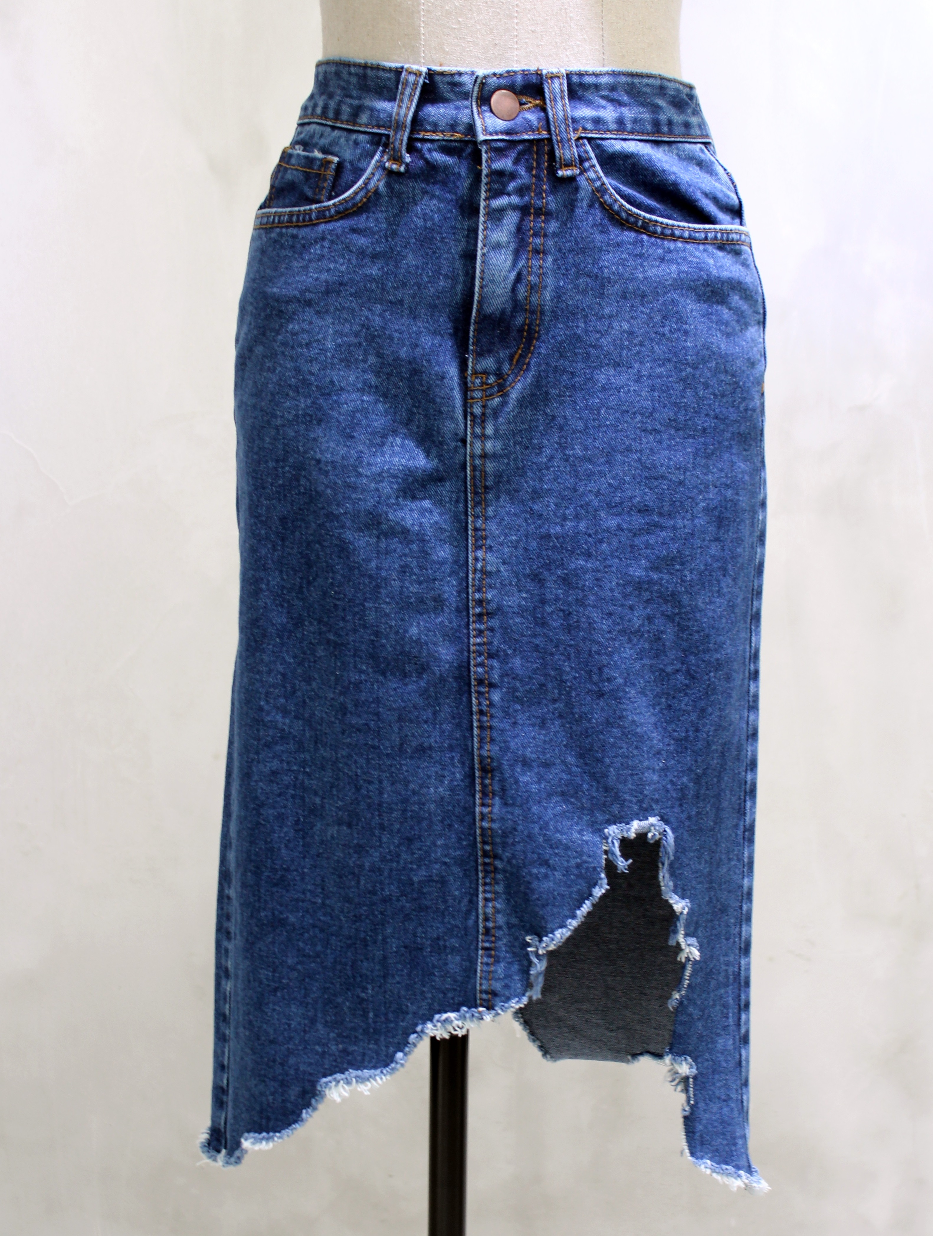 Denim Skirt Untrimmed leggings Denim Long skirt Ch