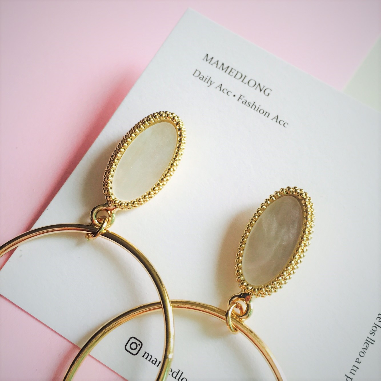 Black &amp White Round Ring Earrings 2color Beauti