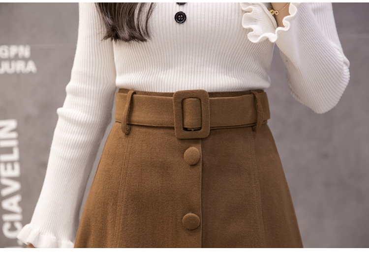 Women's wool long skirts A line skirts 30s Norm