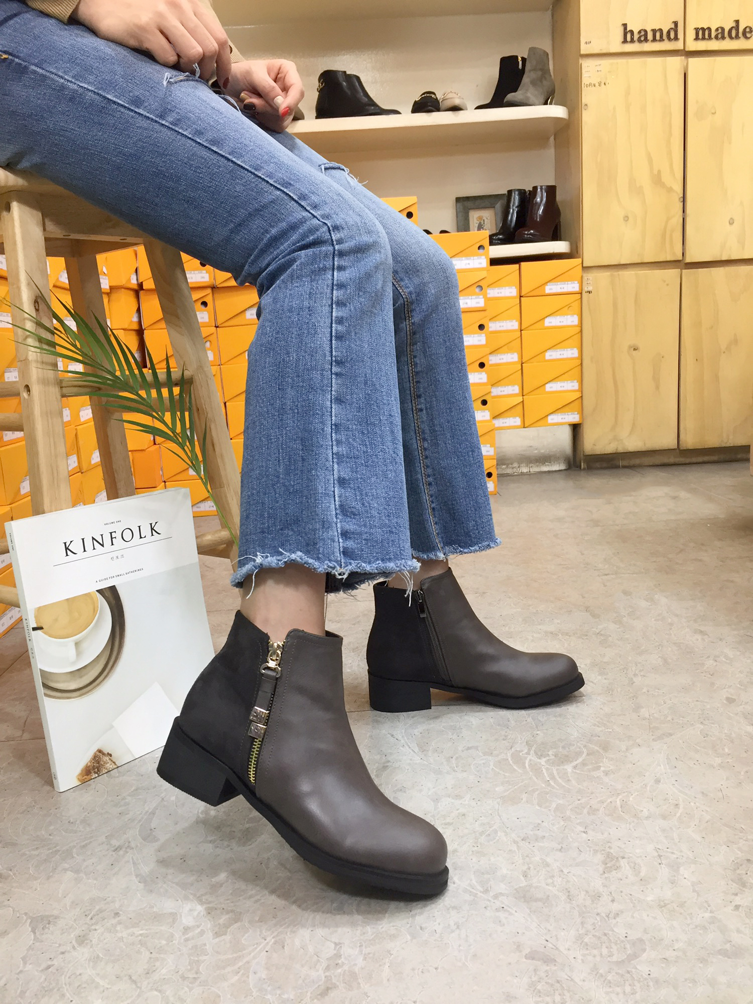 5cm Rats Suede Zipper Decorative Middle Tongue Ank