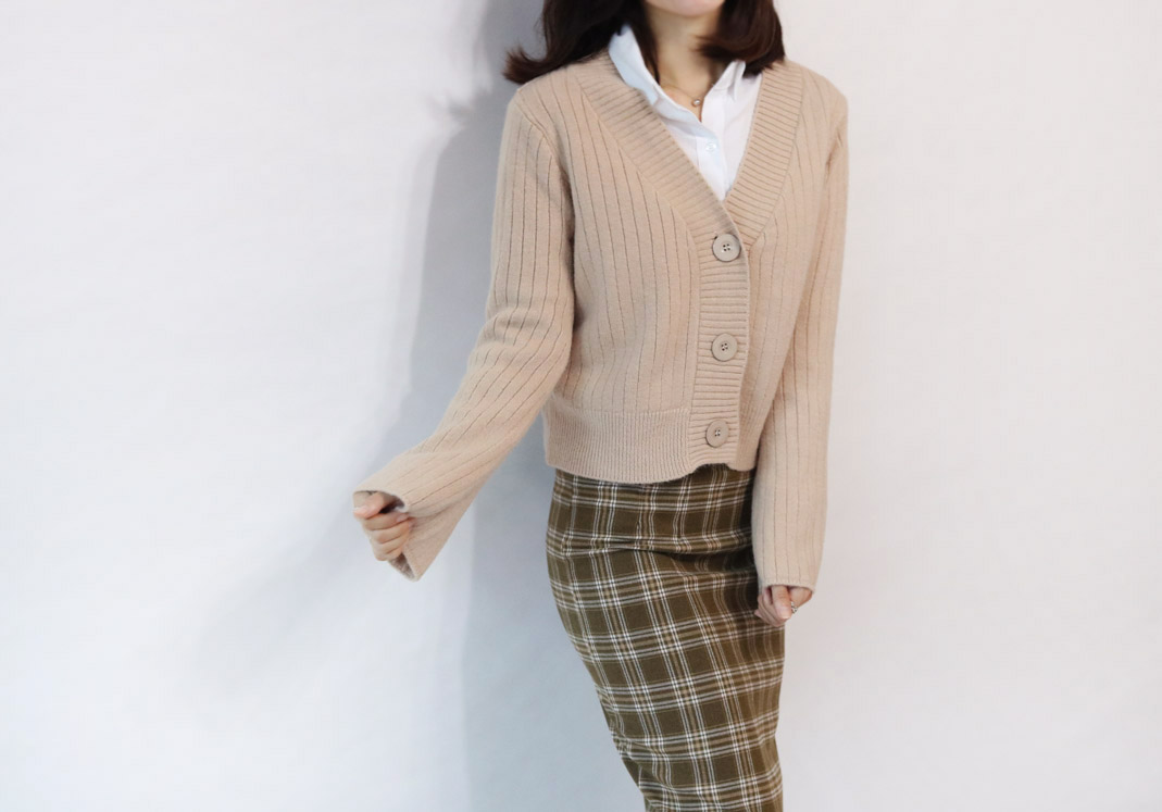 H Line Check Long Skirts Midi Mid Autumn Winter Wo