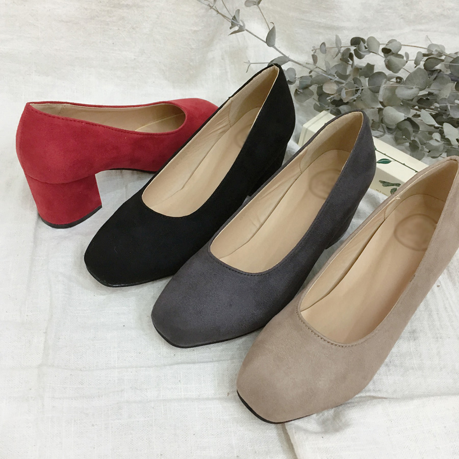 Black Heart Mud ★ Suede Middle Hill Suemu Pumps Ch