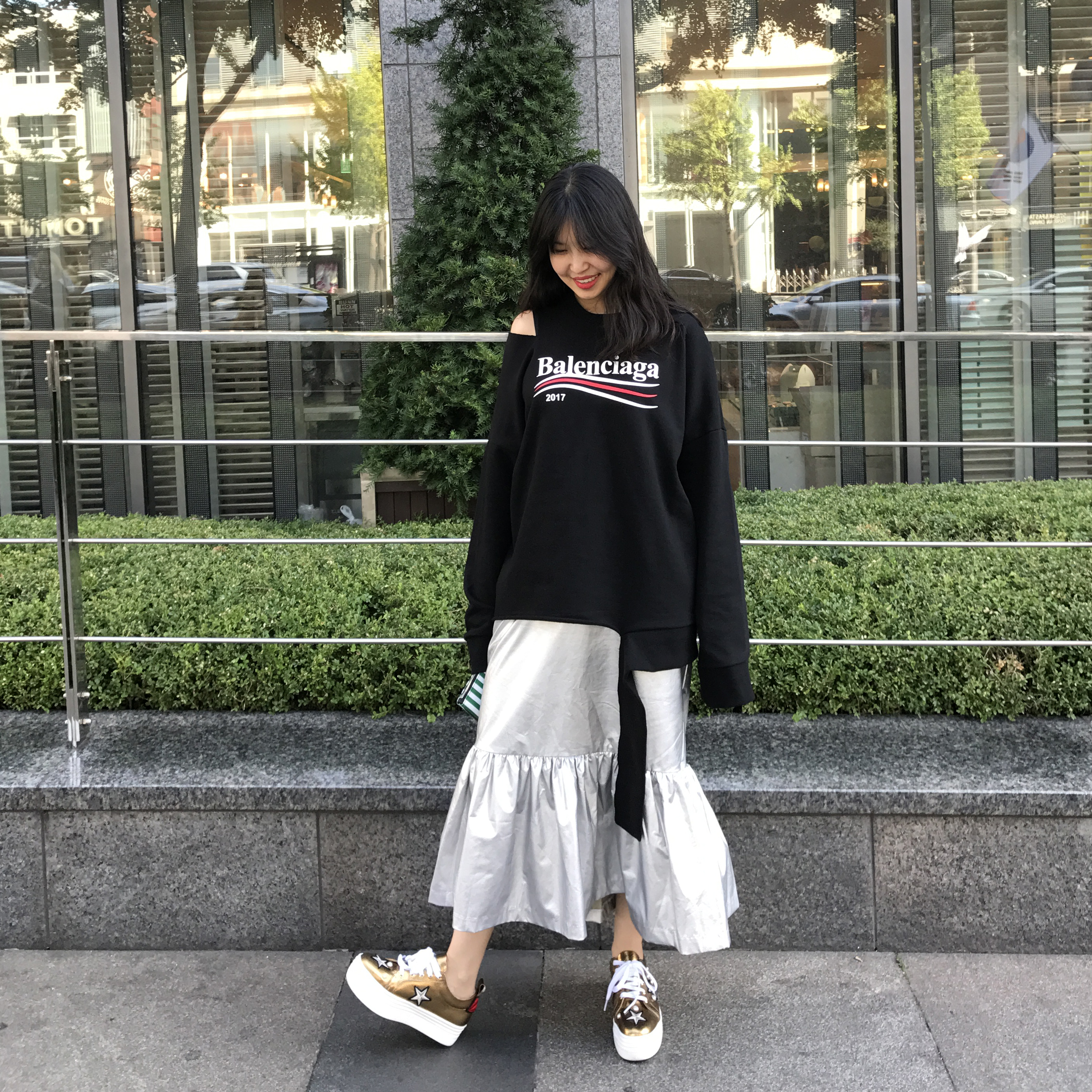 Long sleeve skirt with half-bending 30-piece women