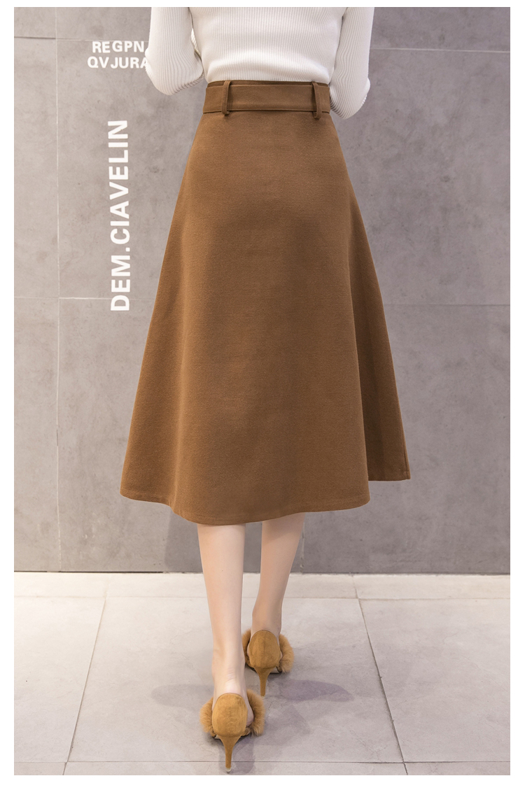 Women's wool long skirts A line skirts 30s Norm