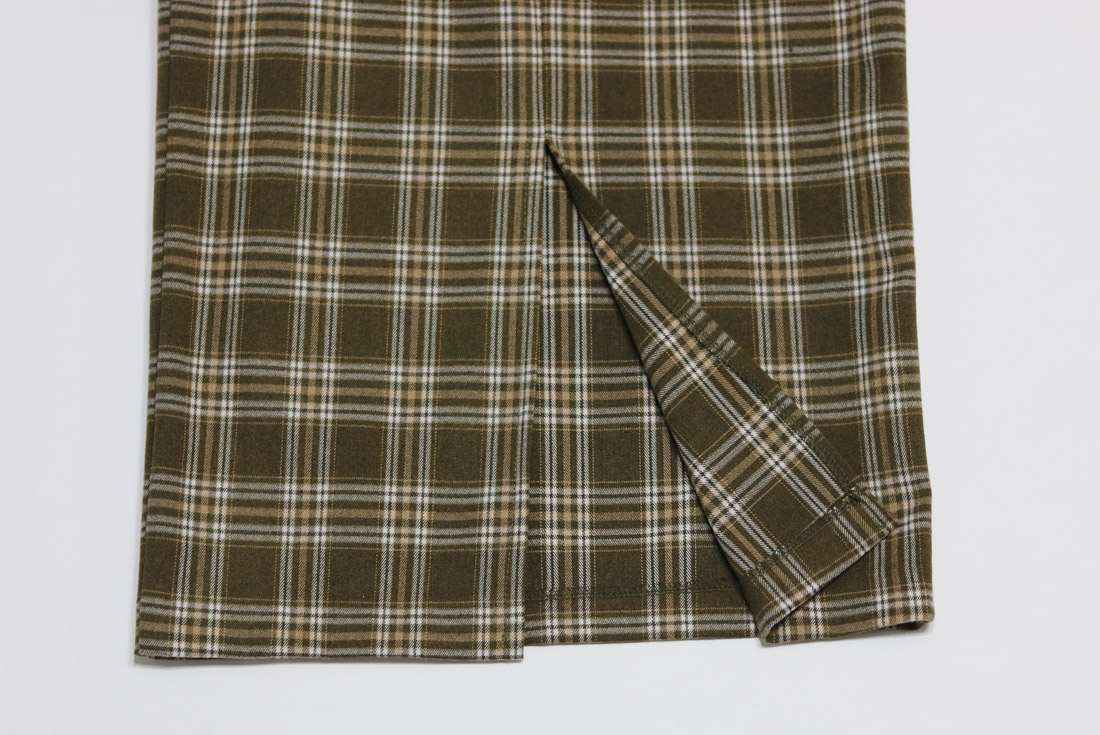 H Line Check Long Skirts Midi Mid Autumn Winter Wo