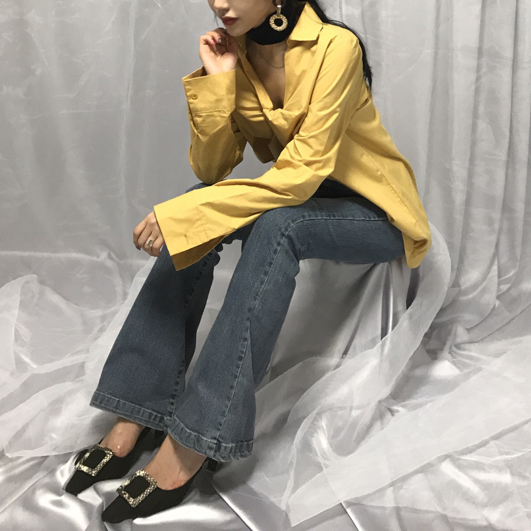 Between green twist shirt loose vivid year-end mee