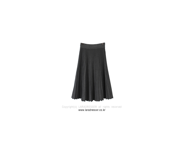 Pleated Bending Knit Skirt - Flare Long Gol Mermai