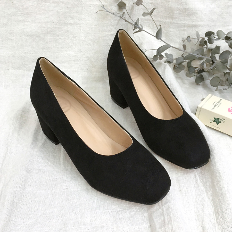 Black Heart Mud ★ Suede Middle Hill Suemu Pumps Ch