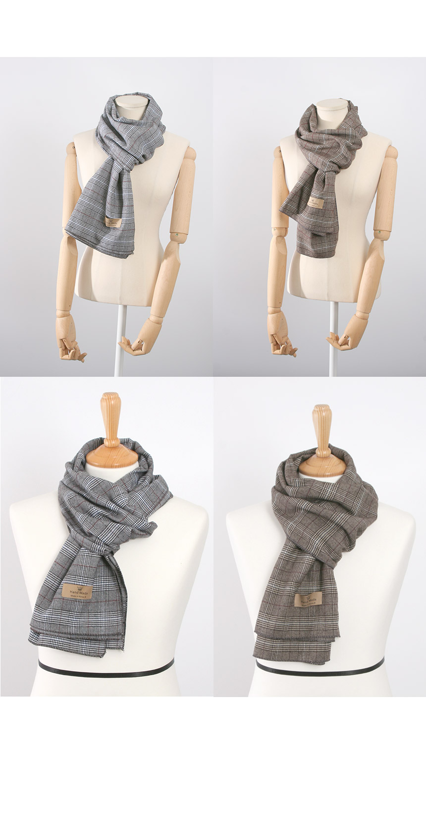 Glen check cotton man muffler stall modern basic d