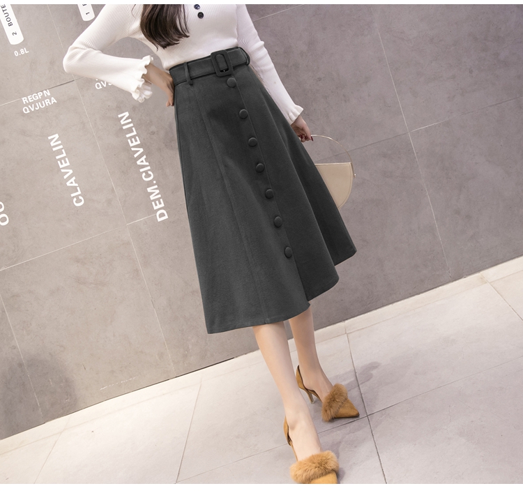 Women's wool long skirts A line skirts 30s Norm