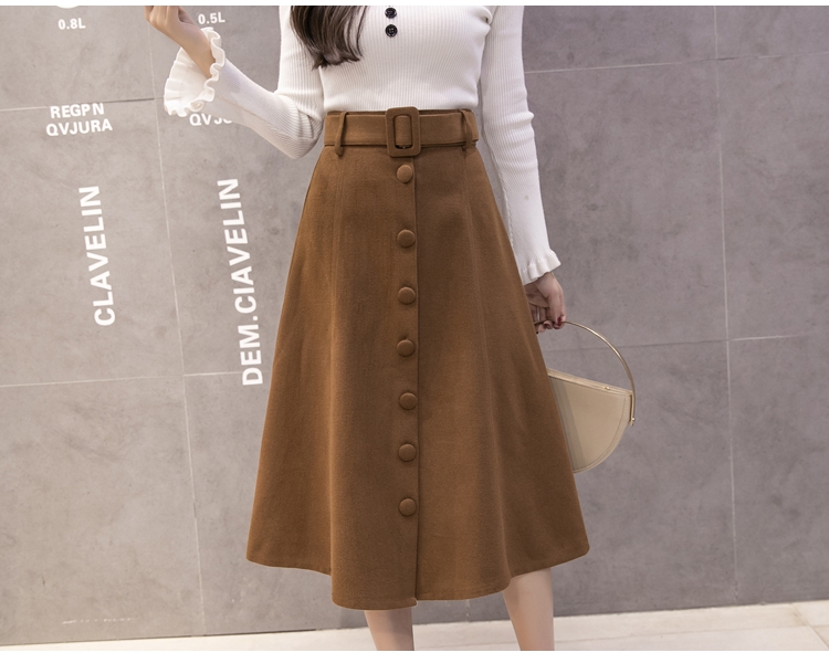Women's wool long skirts A line skirts 30s Norm