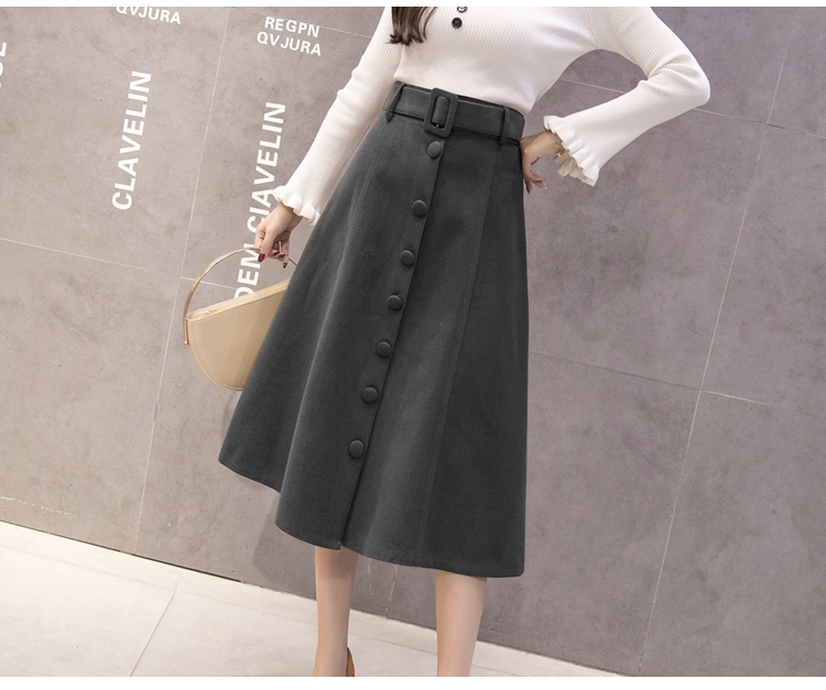 Women's wool long skirts A line skirts 30s Norm