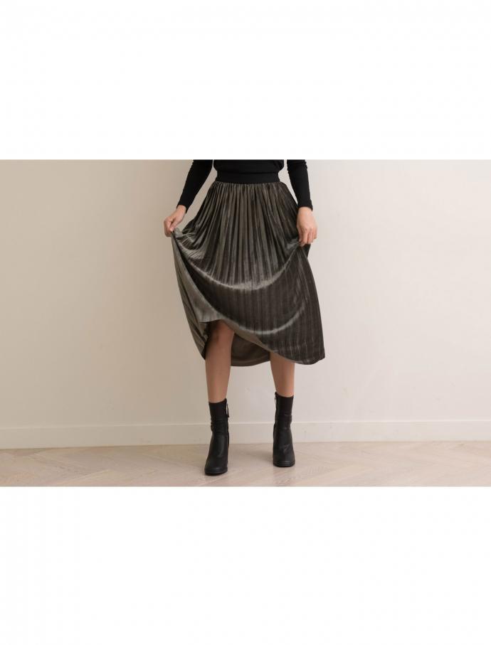 Velvet metal pleated skirt wrinkled long