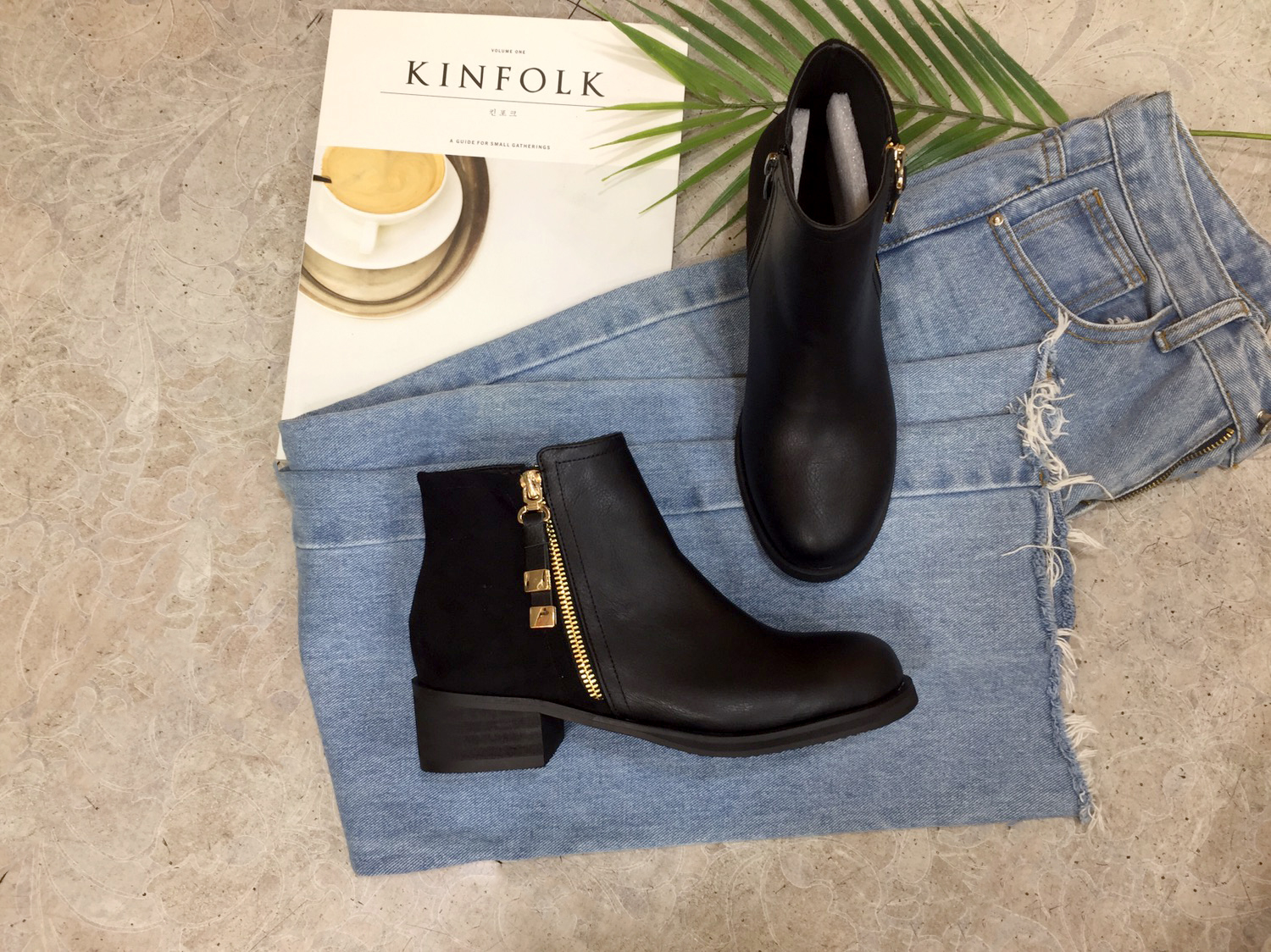 5cm Rats Suede Zipper Decorative Middle Tongue Ank