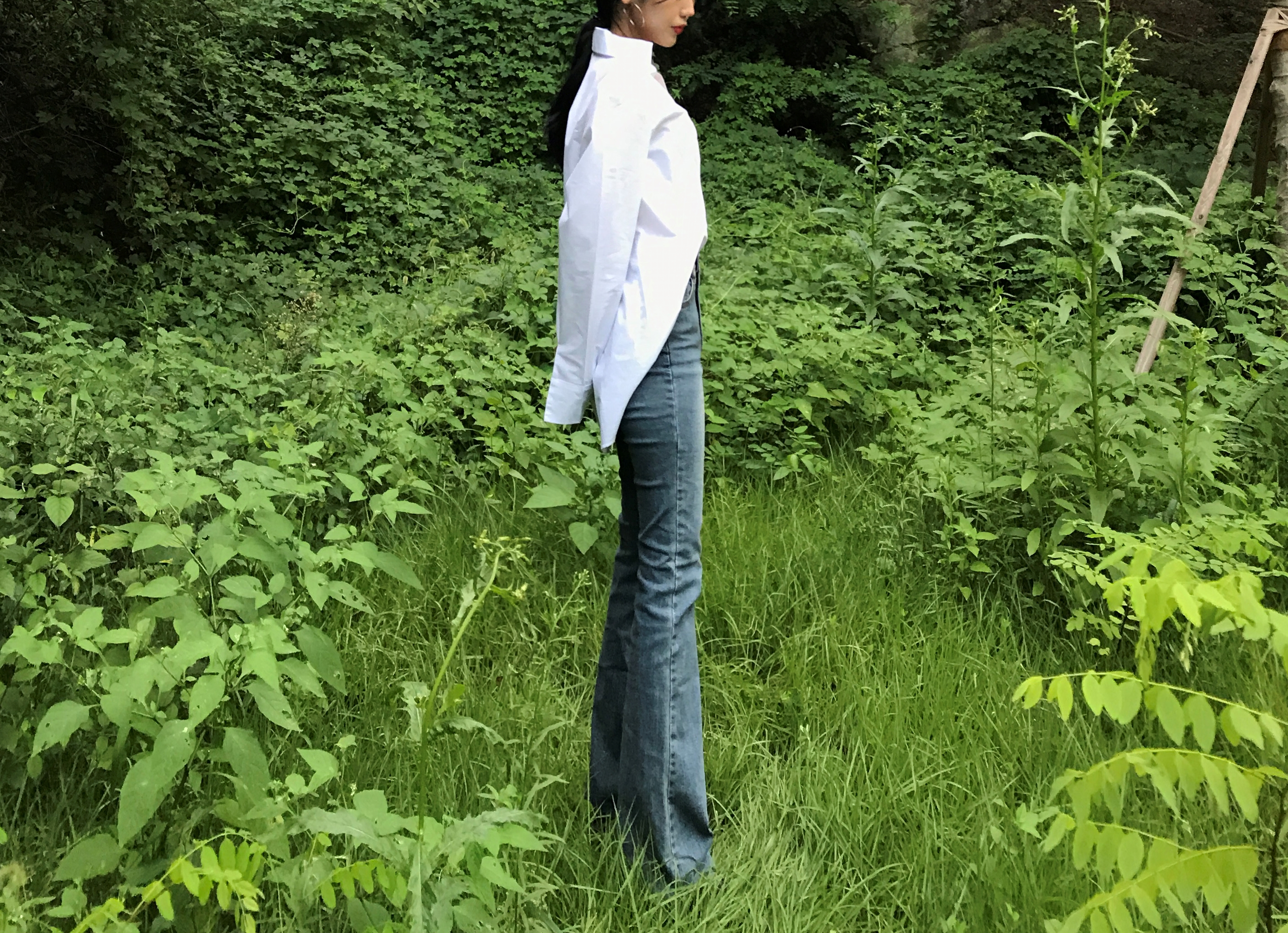 Between green twist shirt loose vivid year-end mee