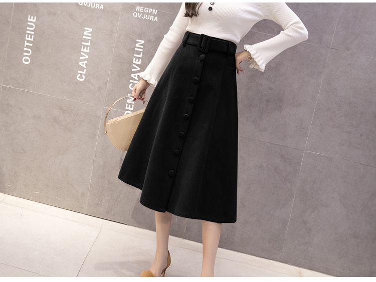 Women's wool long skirts A line skirts 30s Norm