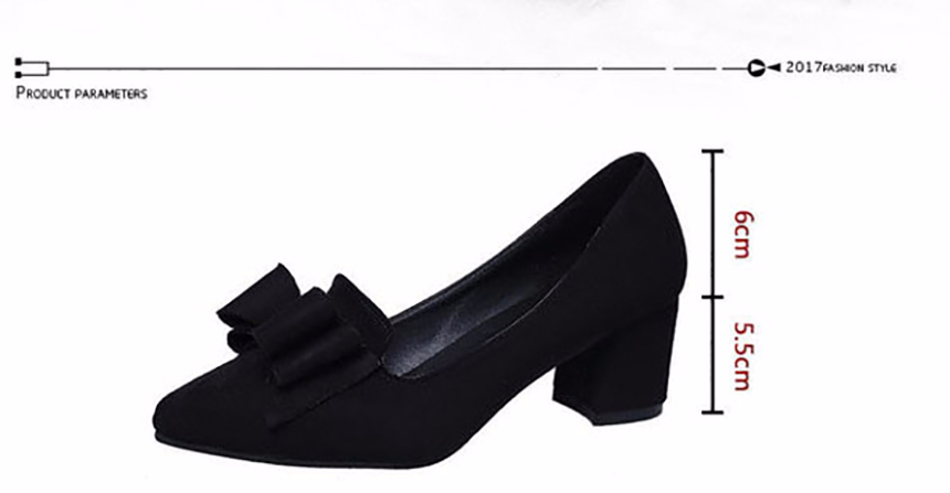 Suede Pumps Ribbon Middle Hill Stiletto Shoes 6cm 