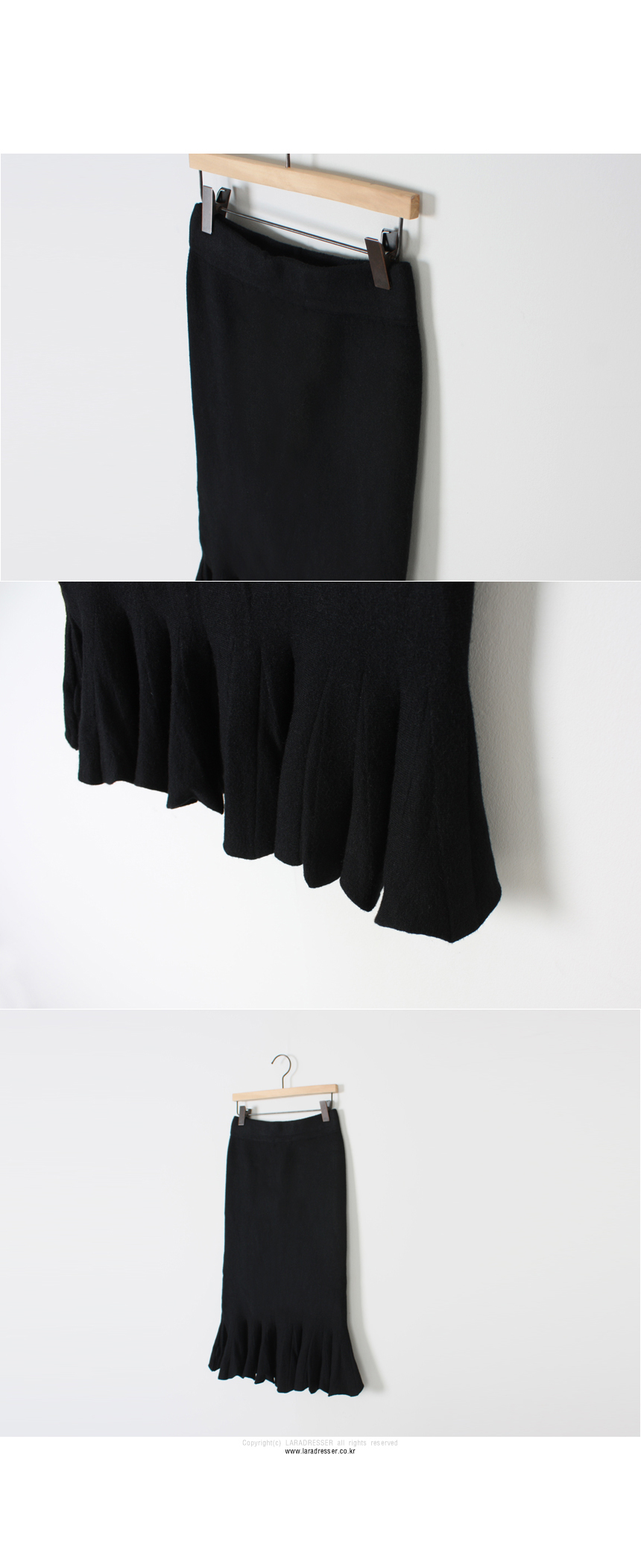 Pleated Bending Knit Skirt - Flare Long Gol Mermai