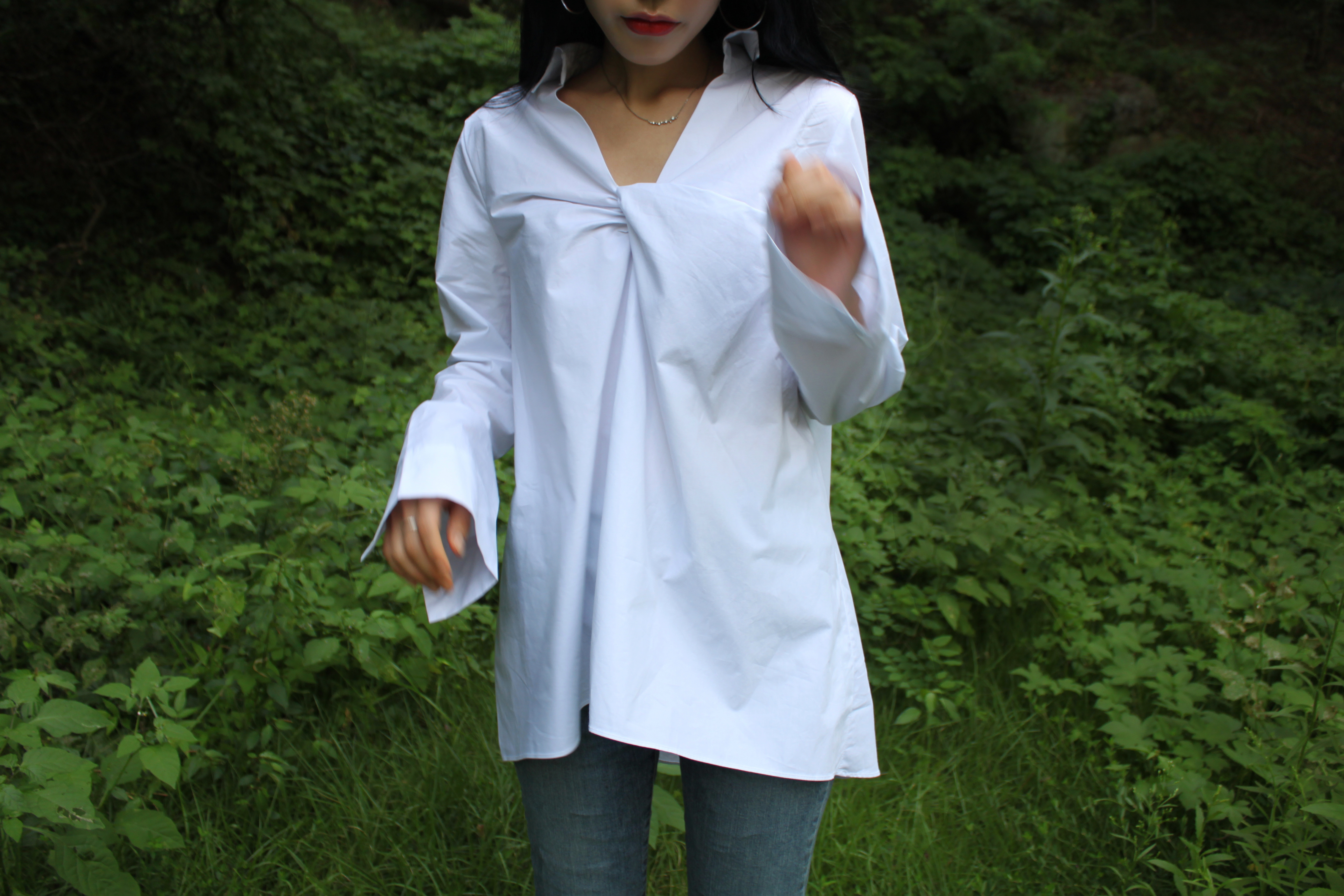 Between green twist shirt loose vivid year-end mee