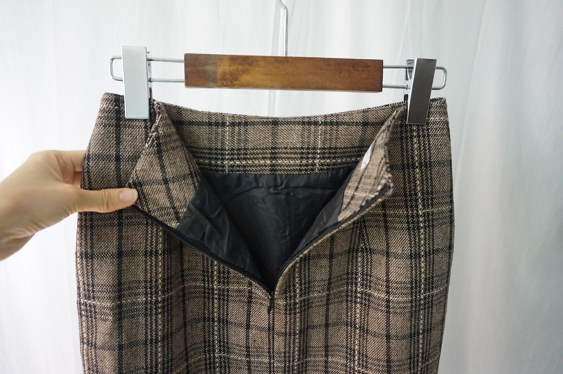 Woolen Check Mini-Skirt Classic Look Wedding Fashi