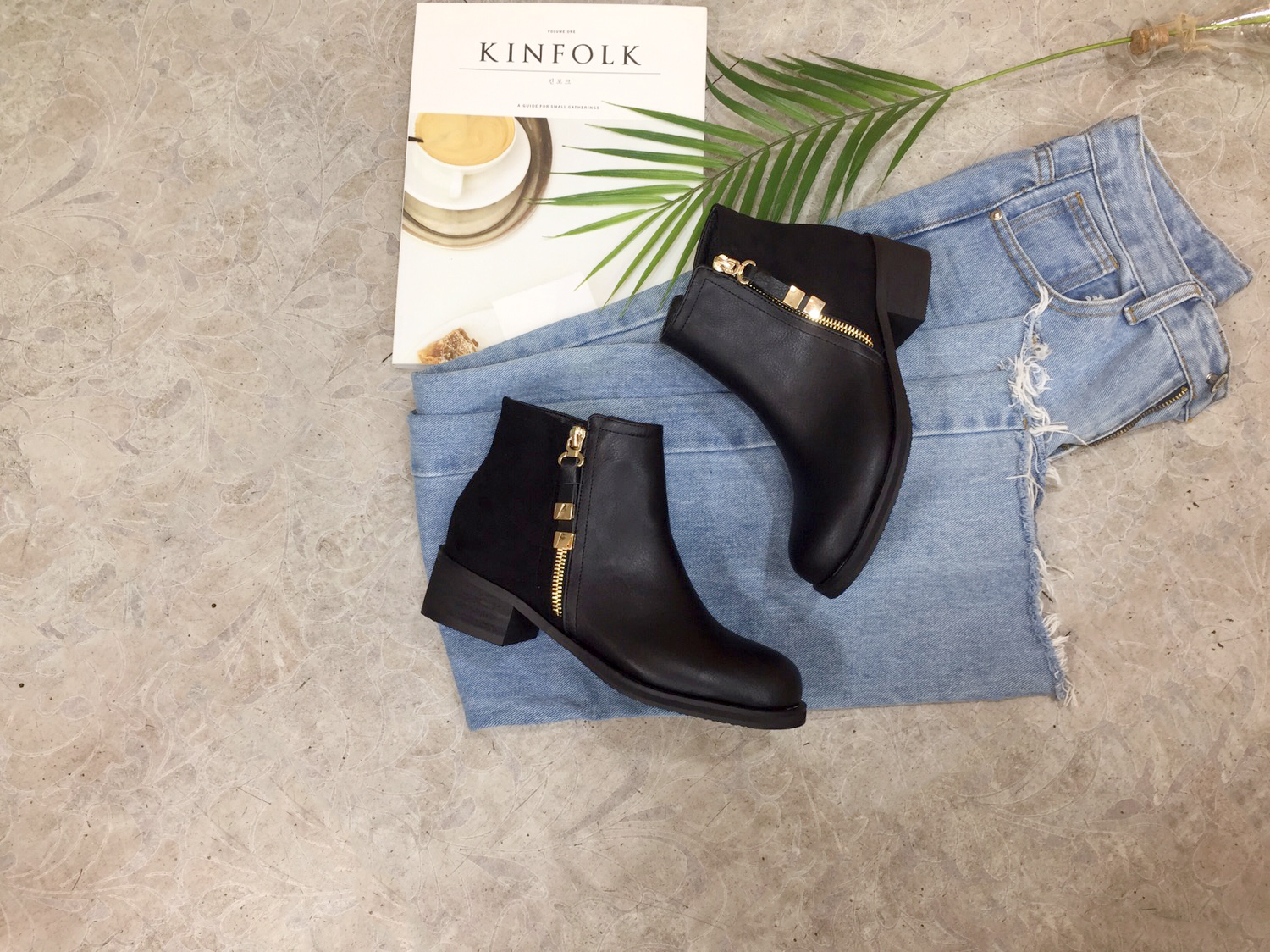 5cm Rats Suede Zipper Decorative Middle Tongue Ank