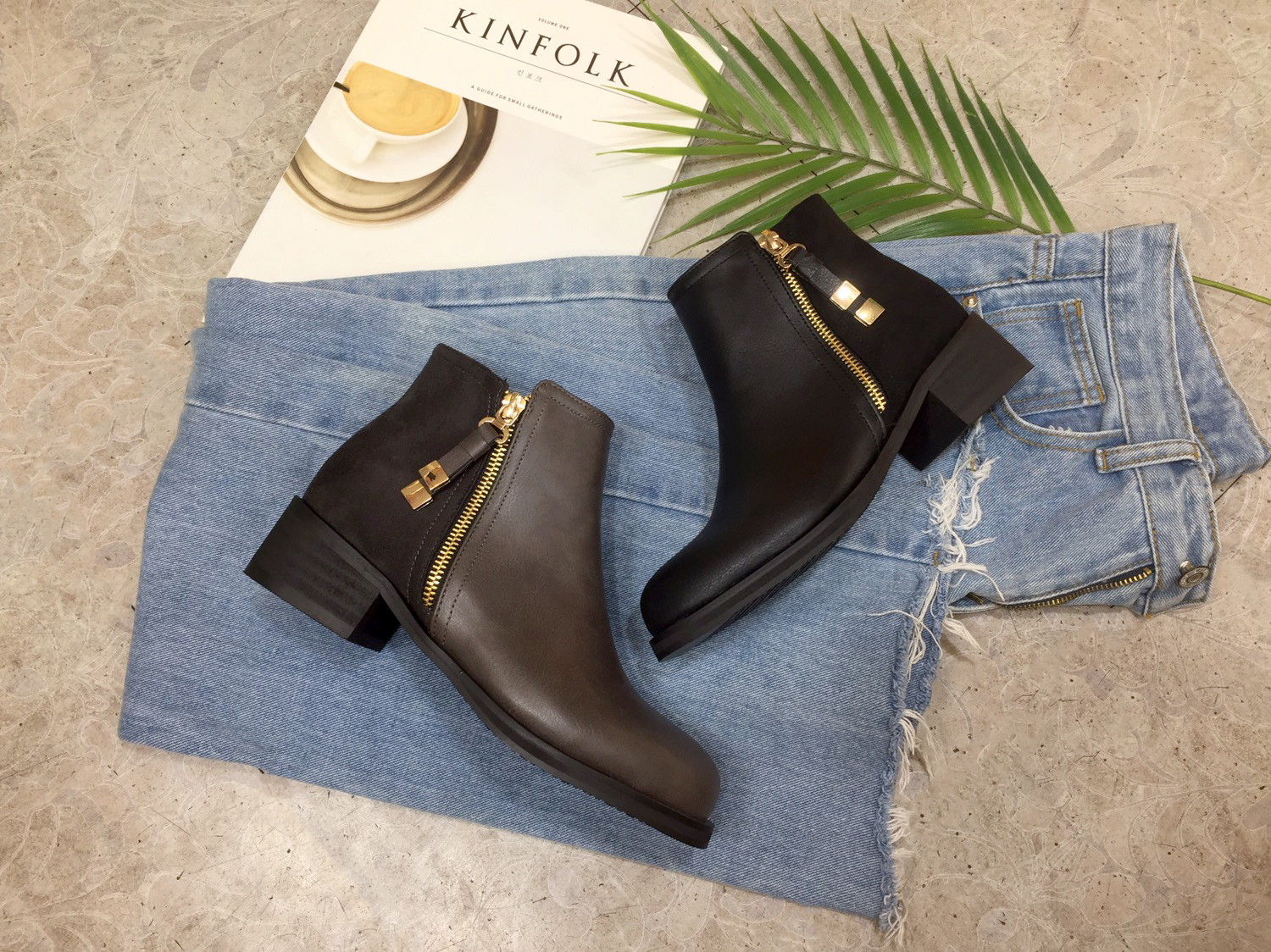 5cm Rats Suede Zipper Decorative Middle Tongue Ank