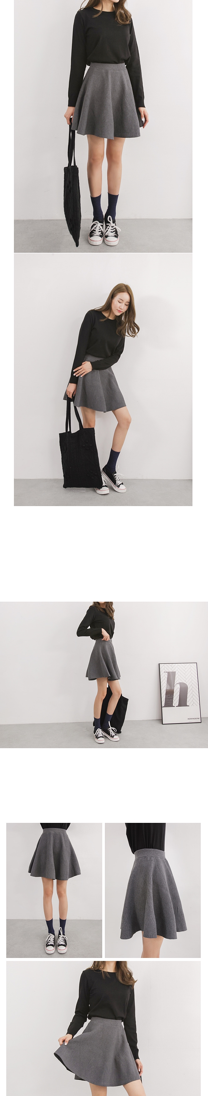 Basic A Line Flare Mini Skirt Short Skirt Office L