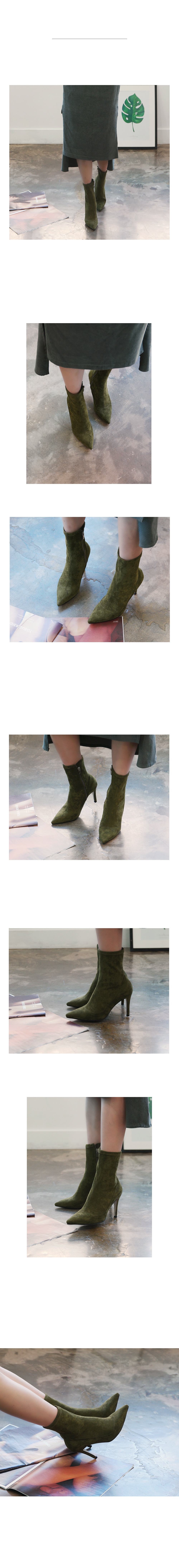 Suede Span Angle Boots 9cm 2color Stiletto Heel 20