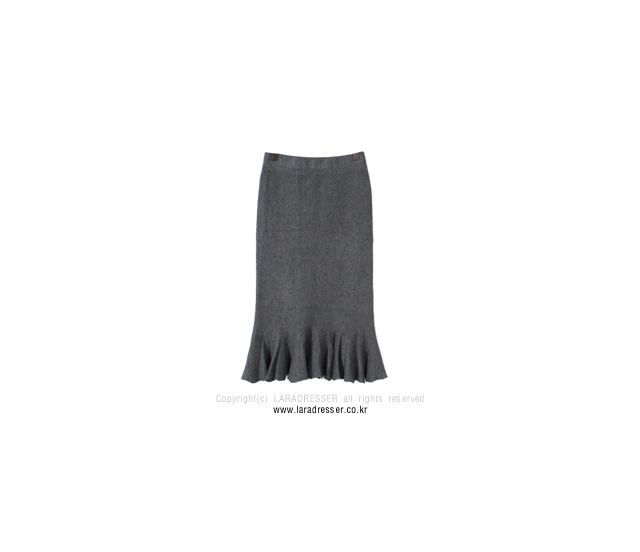 Pleated Bending Knit Skirt - Flare Long Gol Mermai