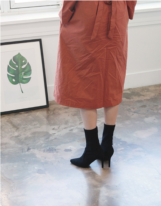 RN-7177 Color Suede Ankle Boots Slim, luxurious lo