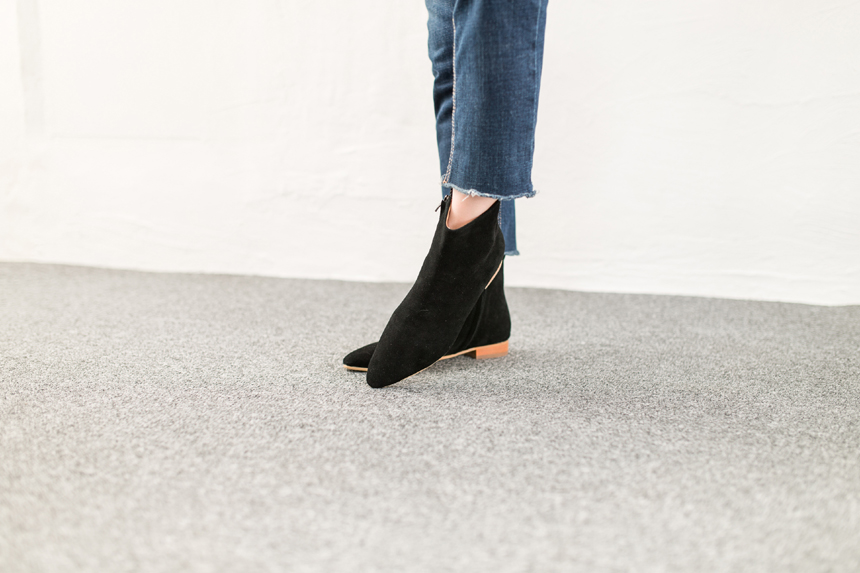 Cowhide Suede Ankle Boots 2.0cm Bonnie and Room Wo