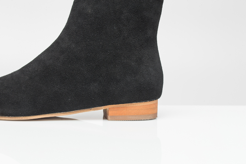 Cowhide Suede Ankle Boots 2.0cm Bonnie and Room Wo