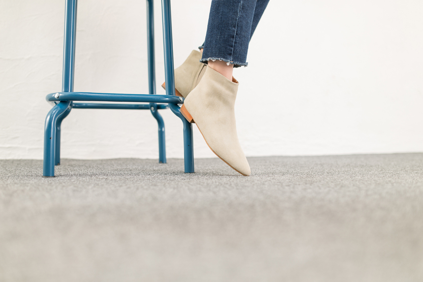 Cowhide Suede Ankle Boots 2.0cm Bonnie and Room Wo