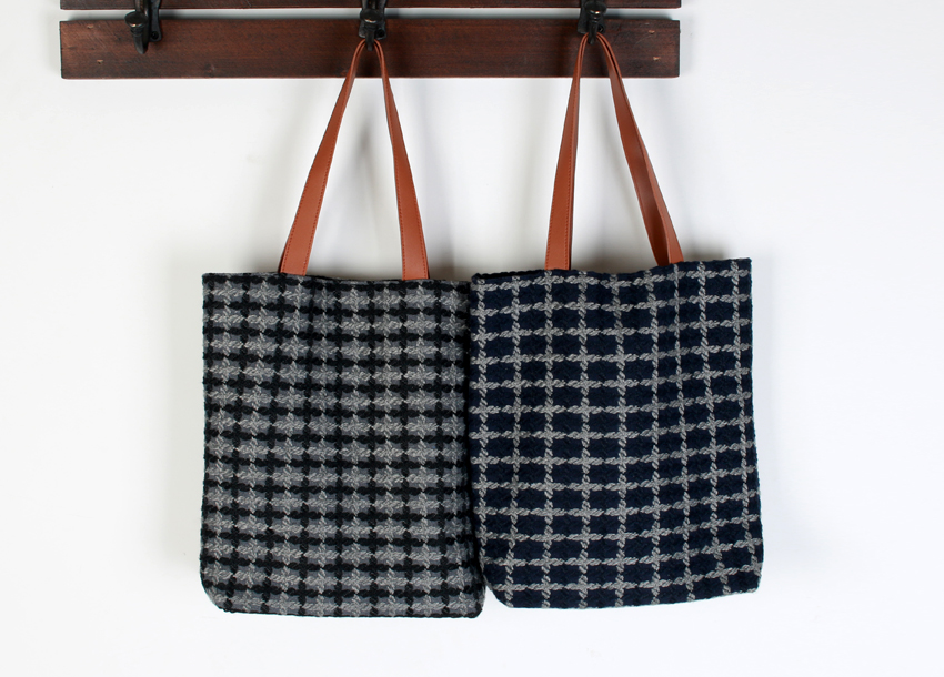 Classic Check Pattern Eco Bag 2color Beautiful Emb