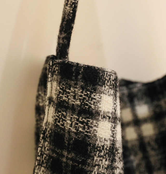 Wool Check Eco Bag Tartan Shoulder Bag - NJM1360 C