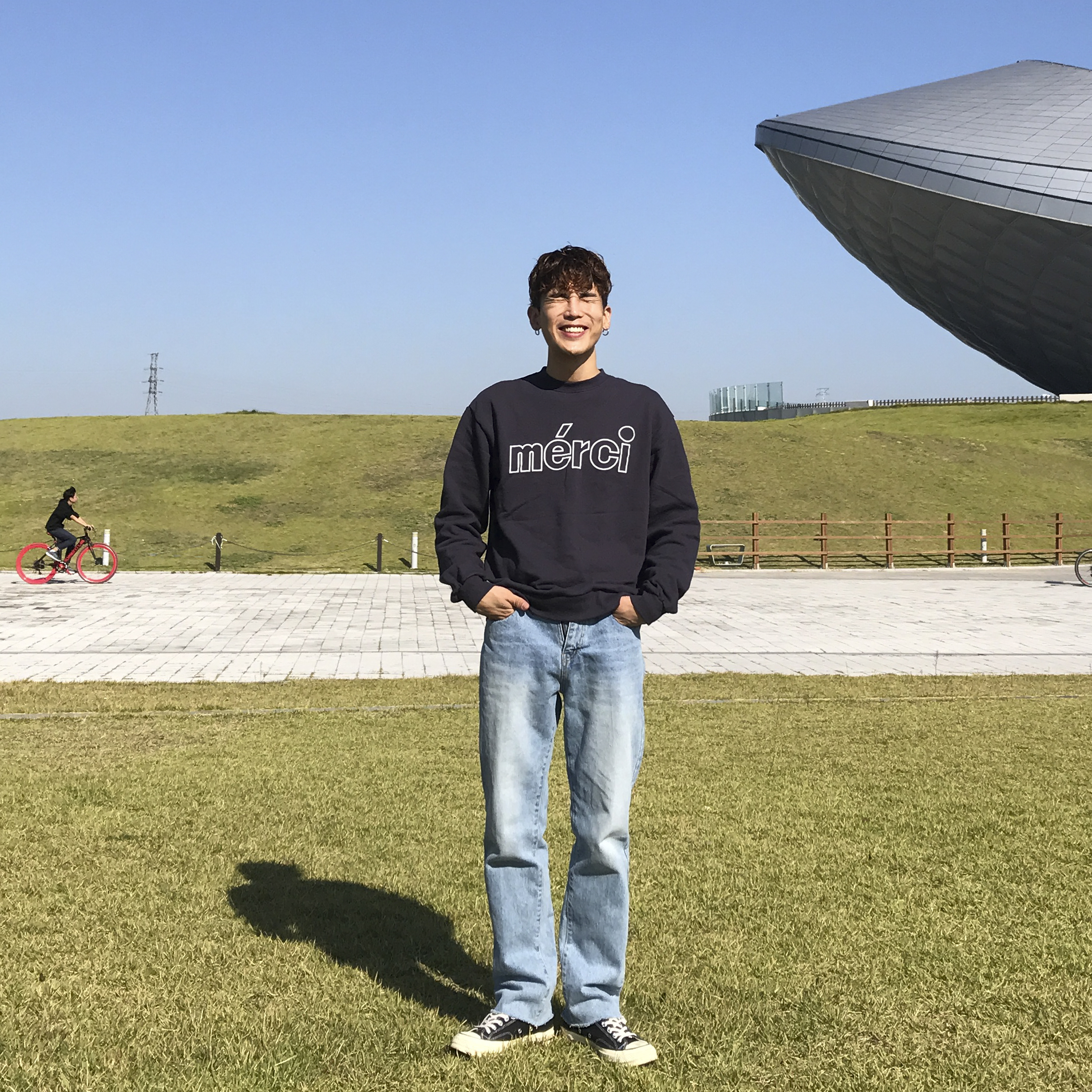 Korea Jeans Pants Bending Cutting Wide Jeans Men&#