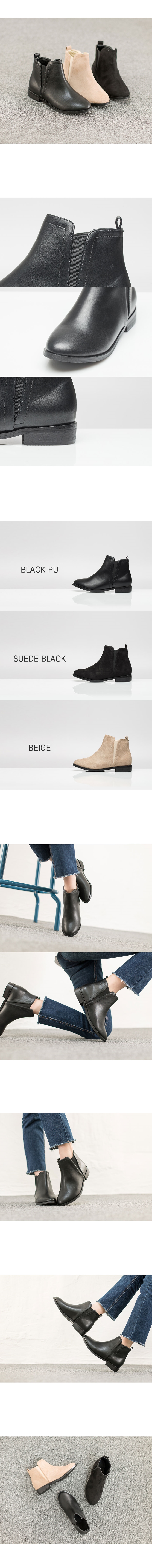 Side Bending Suede Angle Boots Low Heeled Cove V S