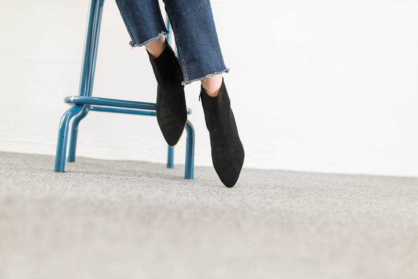 Cowhide Suede Ankle Boots 2.0cm Bonnie and Room Wo