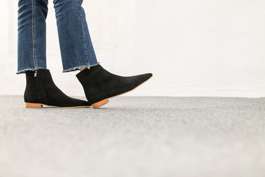 Cowhide Suede Ankle Boots 2.0cm Bonnie and Room Wo