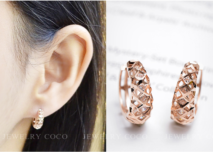 Ring Earrings EKK43 Rose Gold 14k Original One Tou