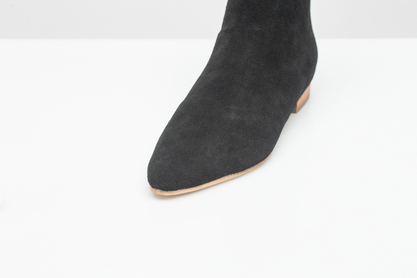 Cowhide Suede Ankle Boots 2.0cm Bonnie and Room Wo