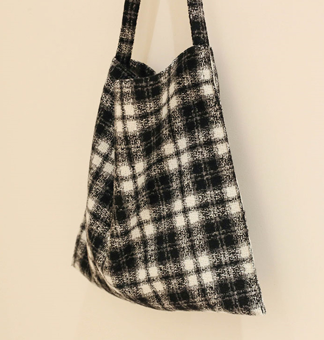 Wool Check Eco Bag Tartan Shoulder Bag - NJM1360 C