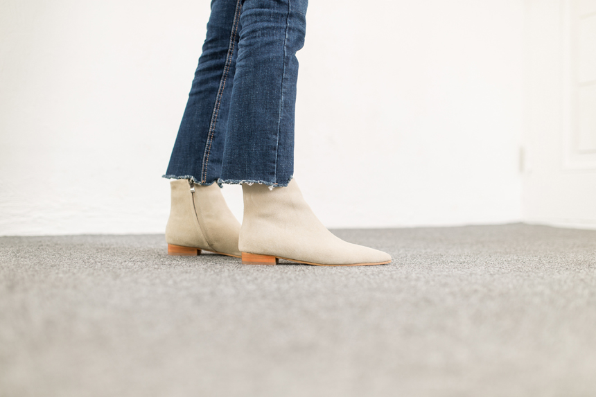 Cowhide Suede Ankle Boots 2.0cm Bonnie and Room Wo