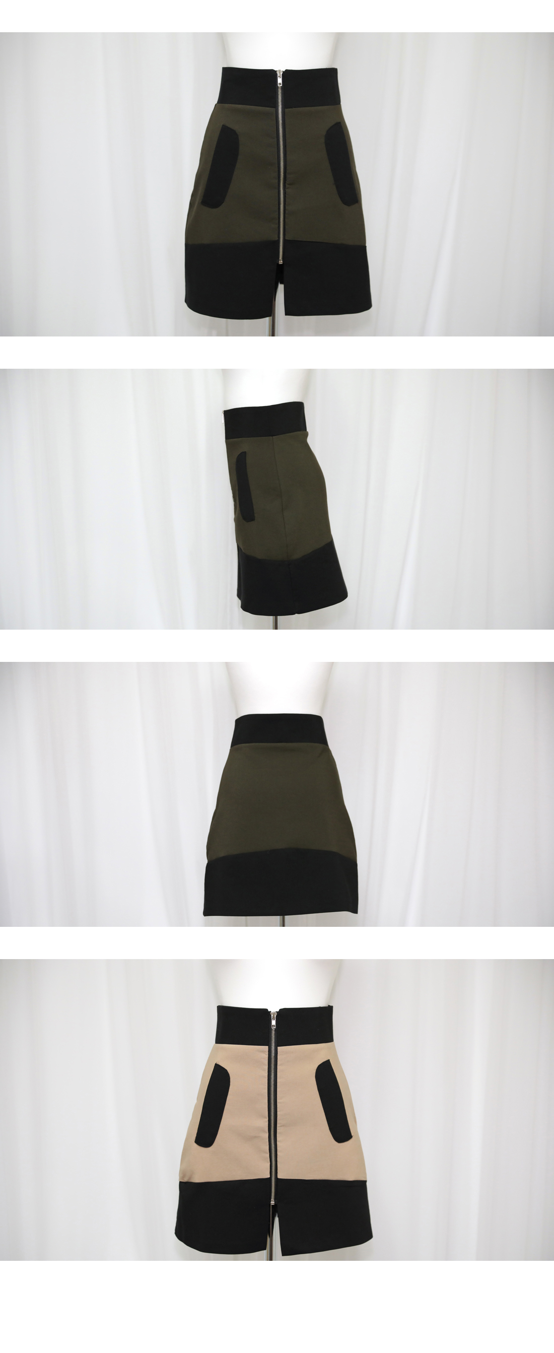 Fashion zipper mini skirt sexy look mushy sexy moo