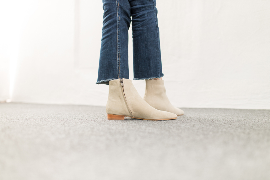 Cowhide Suede Ankle Boots 2.0cm Bonnie and Room Wo