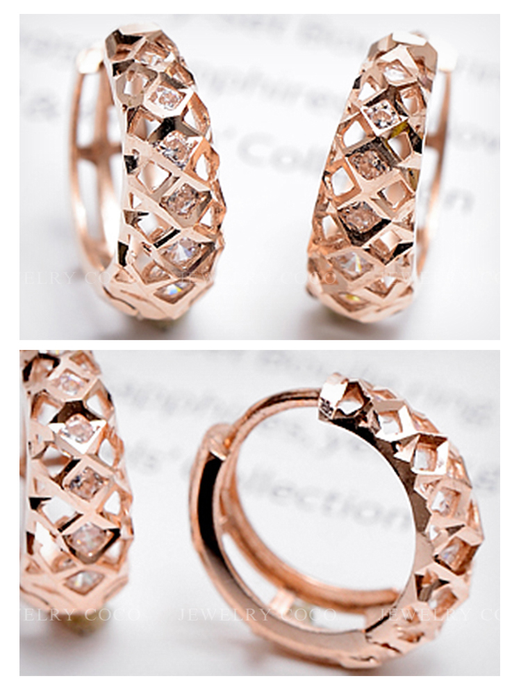 Ring Earrings EKK43 Rose Gold 14k Original One Tou